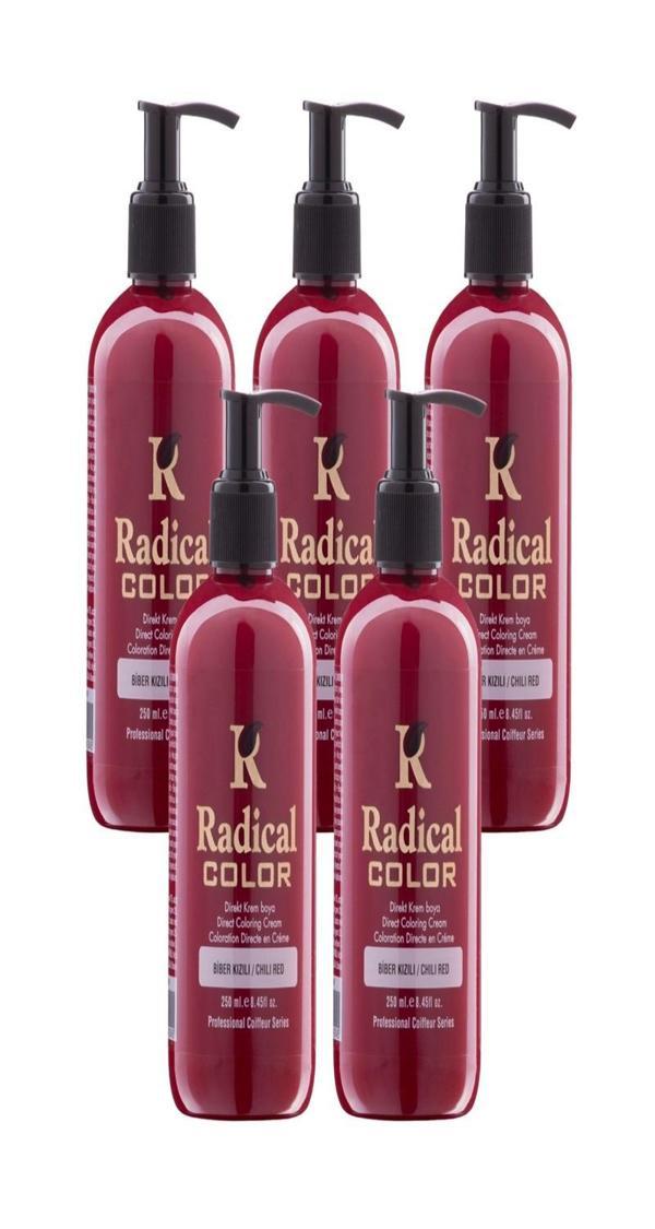 Radical Color NEW 25/Chilired Amonyaksız Su Bazlı Saç Boyası 250 ML 5 Adet Biber Kızılı - Image 1