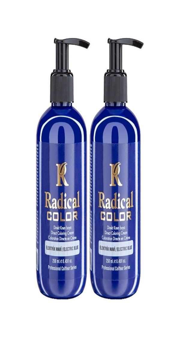 Radical Color NEW 25/Electricblue Amonyaksız Su Bazlı Saç Boyası 250 ML 2 Adet Elektrik Mavi - Image 1