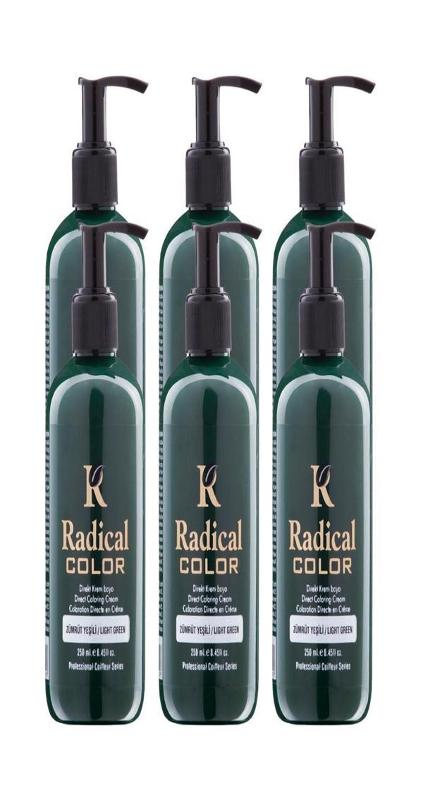 Radical Color NEW 25/Emerald Amonyaksız Su Bazlı Saç Boyası 250 ML 6 Adet Zümrüt Yeşili - Image 1