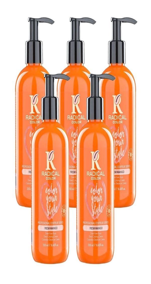 Radical Color NEW 25/Freshmango Amonyaksız Su Bazlı Saç Boyası 250 ML 5 Adet Mango - Image 1