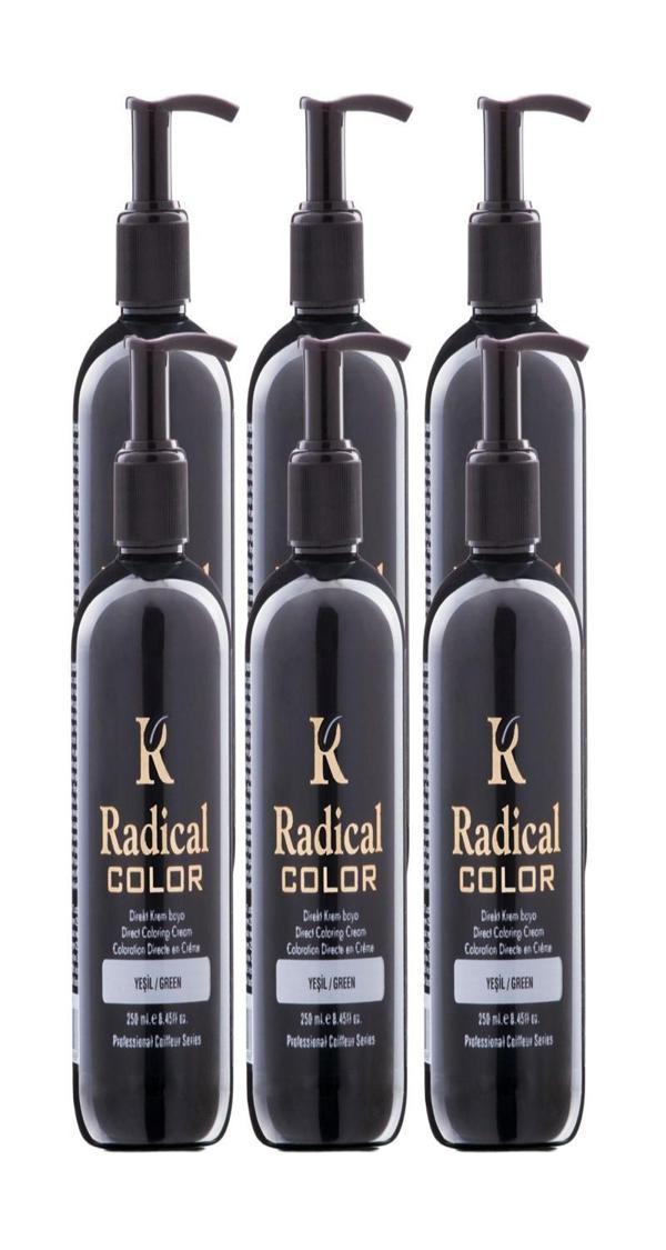 Radical Color NEW 25/Green Amonyaksız Su Bazlı Saç Boyası 250 ML 6 Adet Yeşil - Image 1