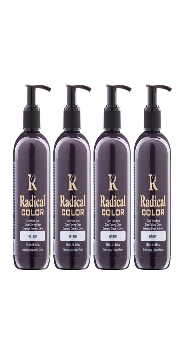 Radical Color NEW 25/Grey Amonyaksız Su Bazlı Saç Boyası 250 ML 4 Adet Gri - Image 1