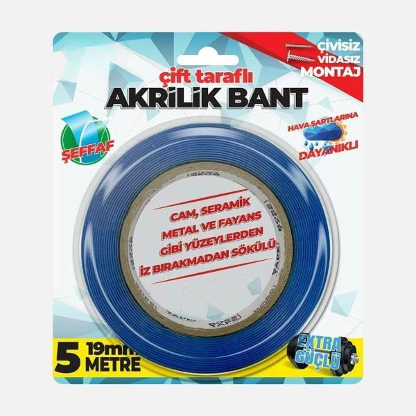 Çift Taraflı Akrilik (Silikonize) Şeffaf  Montaj Bandı - Image 1