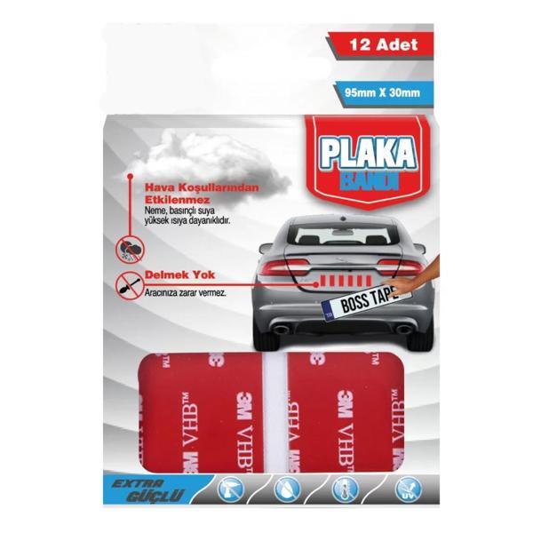 Plaka Yapıştırma Bandı 95mm x 30mm 12'li - Image 1