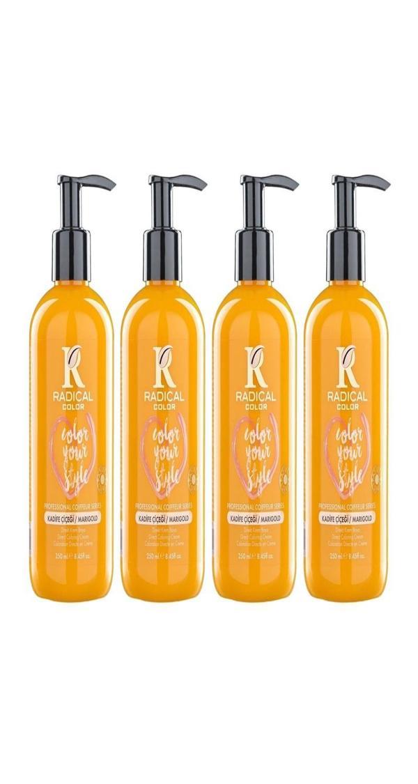 Radical Color NEW 25/Marigold Amonyaksız Su Bazlı Saç Boyası 250 ML 4 Adet Kadife Çiçeği - Image 1