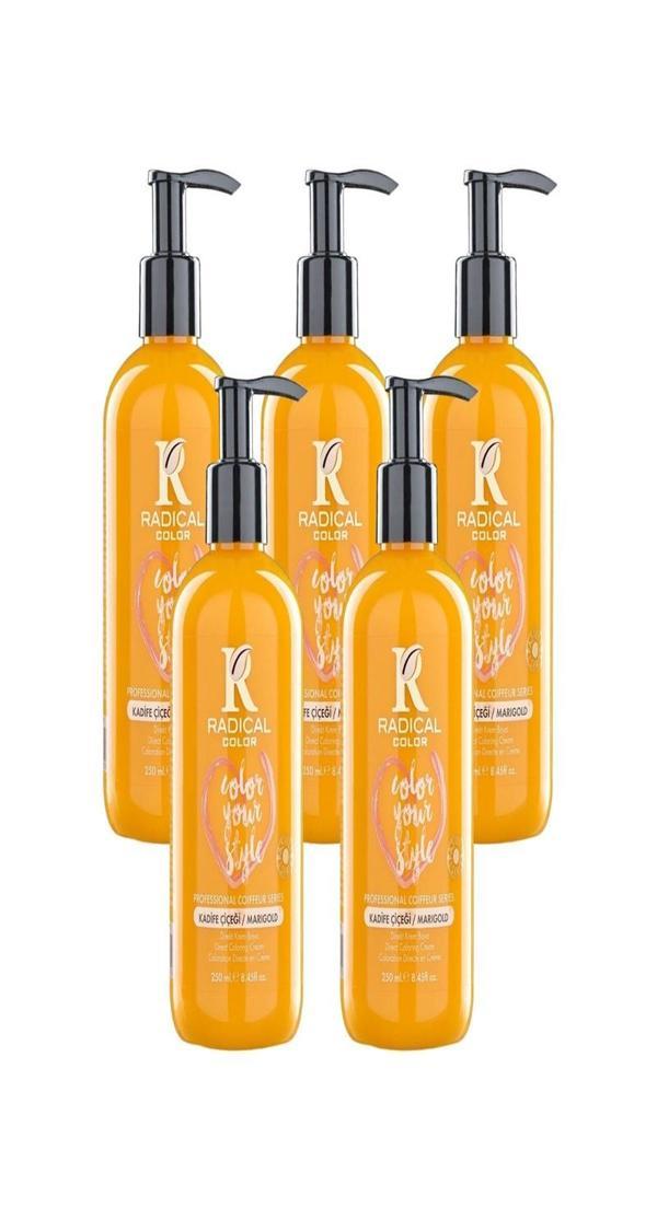 Radical Color NEW 25/Marigold Amonyaksız Su Bazlı Saç Boyası 250 ML 5 Adet Kadife Çiçeği - Image 1
