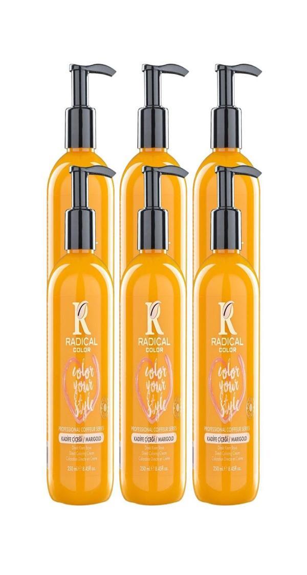 Radical Color NEW 25/Marigold Amonyaksız Su Bazlı Saç Boyası 250 ML 6 Adet Kadife Çiçeği - Image 1