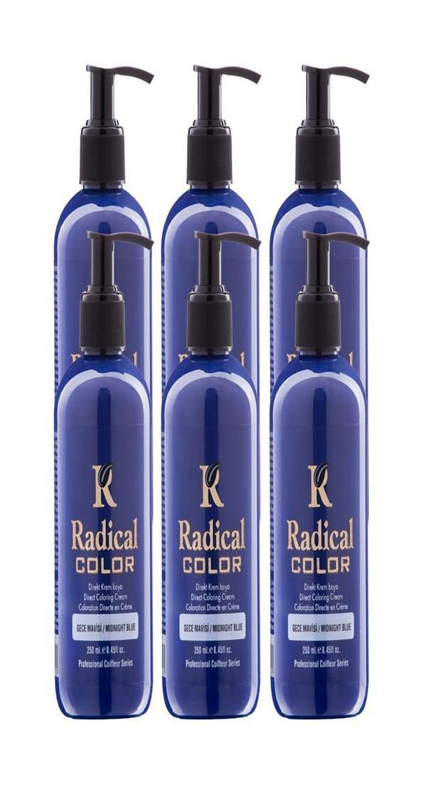 Radical Color NEW 25/Midnightblue Amonyaksız Su Bazlı Saç Boyası 250 ML 6 Adet Gece Mavisi - Image 1