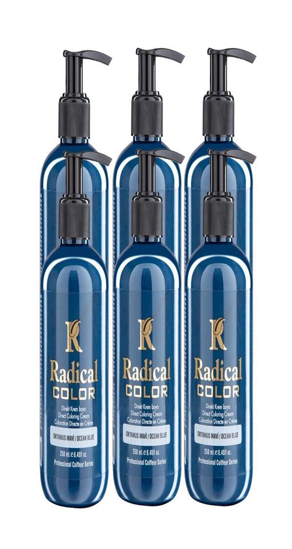 Radical Color NEW 25/Oceanblue Amonyaksız Su Bazlı Saç Boyası 250 ML 6 Adet Okyanus Mavi - Image 1
