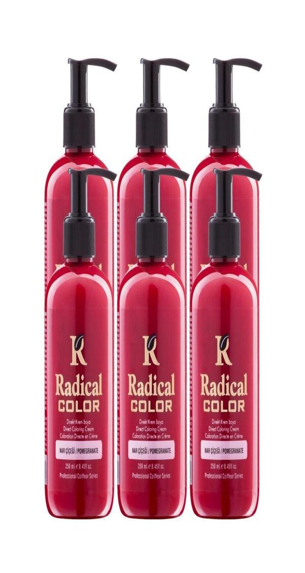 Radical Color NEW 25/Pomegranate Amonyaksız Su Bazlı Saç Boyası 250 ML 6 Adet Nar Çiçeği - Image 1