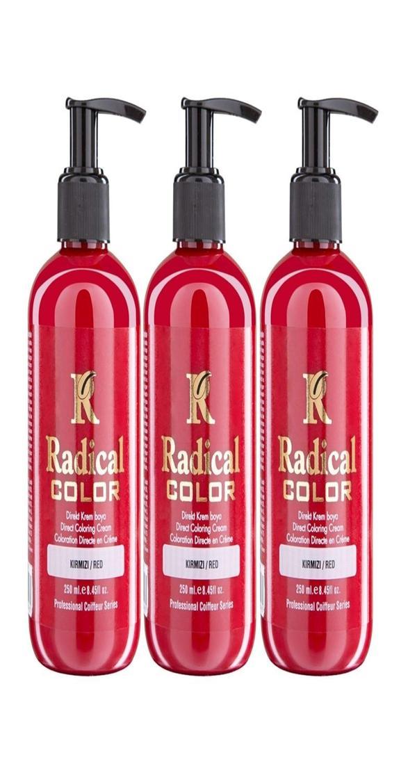 Radical Color NEW 25/Red Amonyaksız Su Bazlı Saç Boyası 250 ML 3 Adet Kırmızı - Image 1