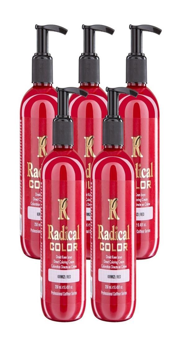 Radical Color NEW 25/Red Amonyaksız Su Bazlı Saç Boyası 250 ML 5 Adet Kırmızı - Image 1