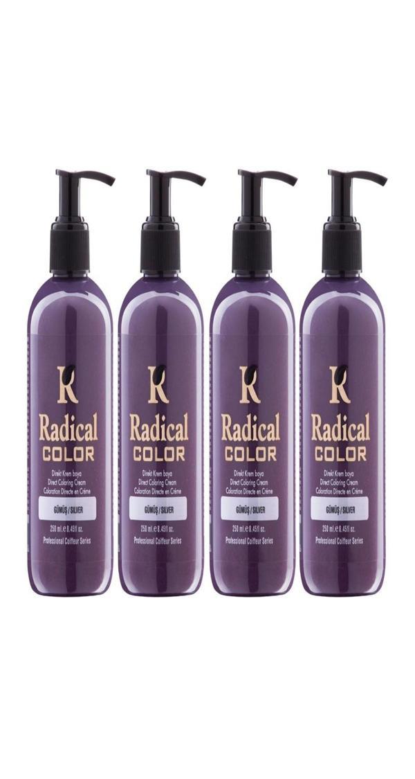 Radical Color NEW 25/Silver Amonyaksız Su Bazlı Saç Boyası 250 ML 4 Adet Gümüş - Image 1