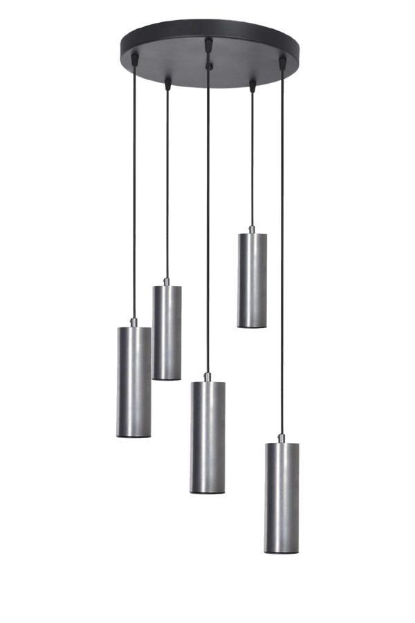 Spotline Modern Tasarım Mutfak Yemek Masası Salon Gri Renk 5 Li Sarkıt Ledli Avize ( Gün Işığı ) - Image 1