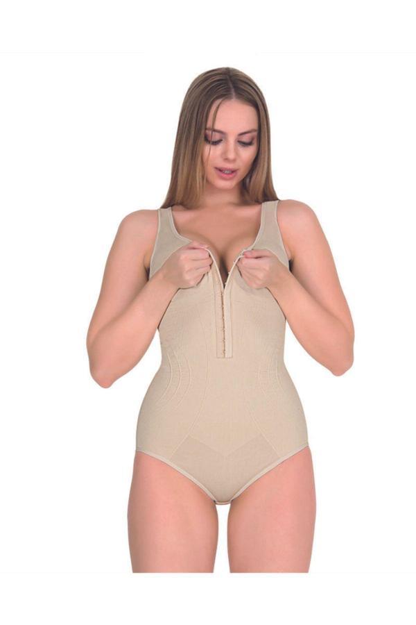 Kadın Agraflı Çıtçıtlı Kalın Askılı Rengi Sıkılaştırıcı Inceltici Badi Korse 9109 - Image 1