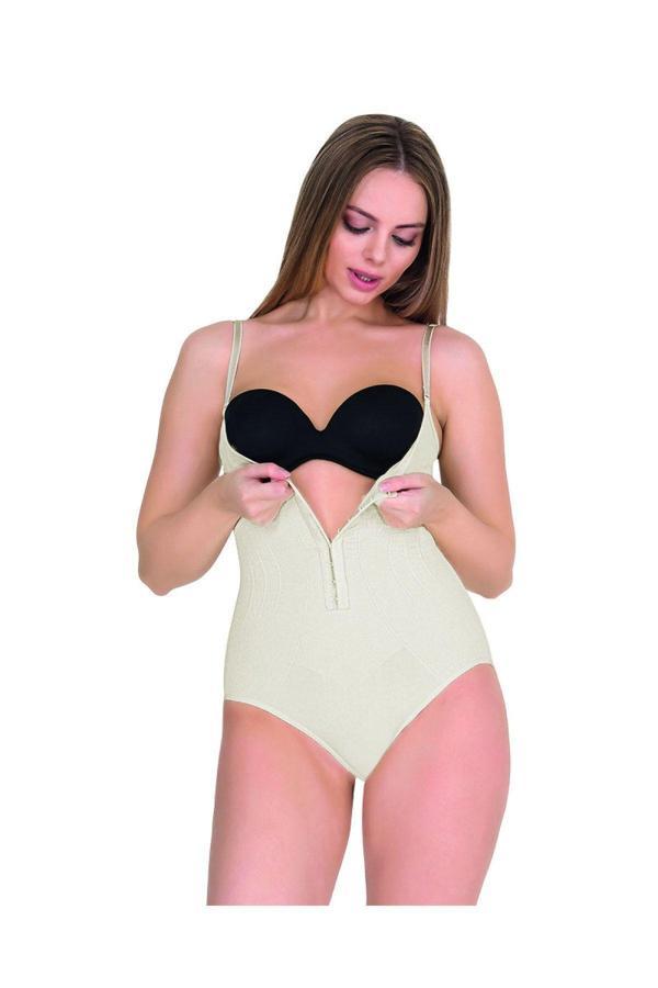 Kadın Göğüs Altı Çıtçıtlı Büyük Beden Body Korse 9105 - Image 1