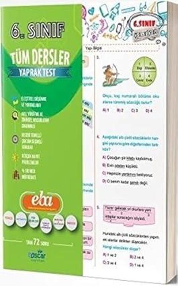 6. Sınıf Tüm Dersler EBA Yaprak Test - Oscar Yayıncılık - Image 1