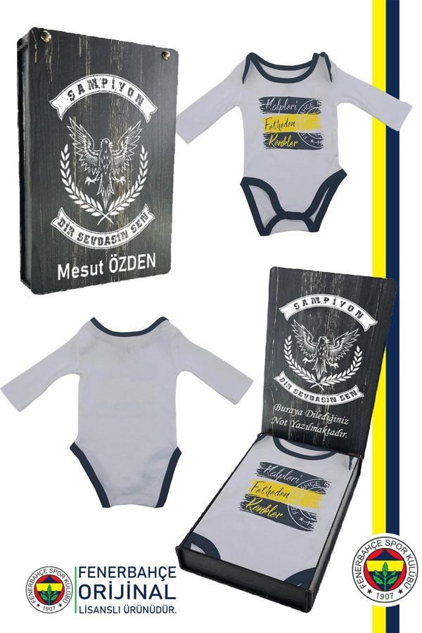 Fenerbahçe Orijinal Lisanslı Kalpleri Fetheden Renkler Bebek Body Zıbın Kişiye Özel H - Image 1