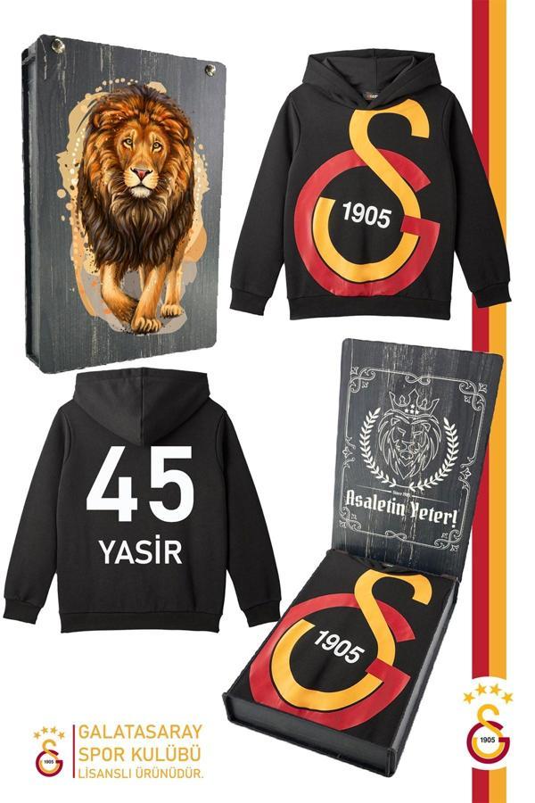 Galatasaray Orijinal Lisanslı Match Day Kişiye Özel ÇocukSweat Hediyelik Ahşap Kutulu - Image 1