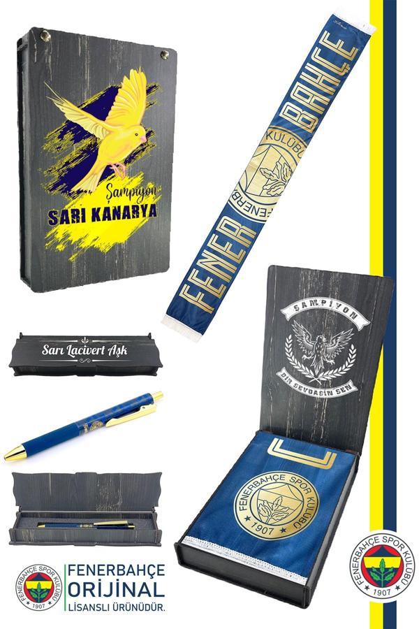 Fenerbahçe Orijinal Lisanslı Canım Feda Olsun Fenerbahçe Şal Atkı Ve Hybrt Tükenmez Kale - Image 1