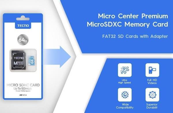 TECNO MEMORY CARD 64GB ULTRA 100MB/S SDXC - Image 1