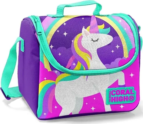 Coral High Kids Mor Unicorn Desenli Thermo Beslenme Çantası - Image 1