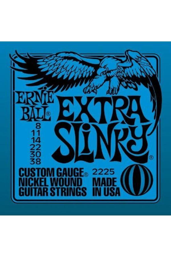 Ernieball P02225 Extra Slinky Nickel Wound 008-038 Elektro Gitar Teli - Image 1