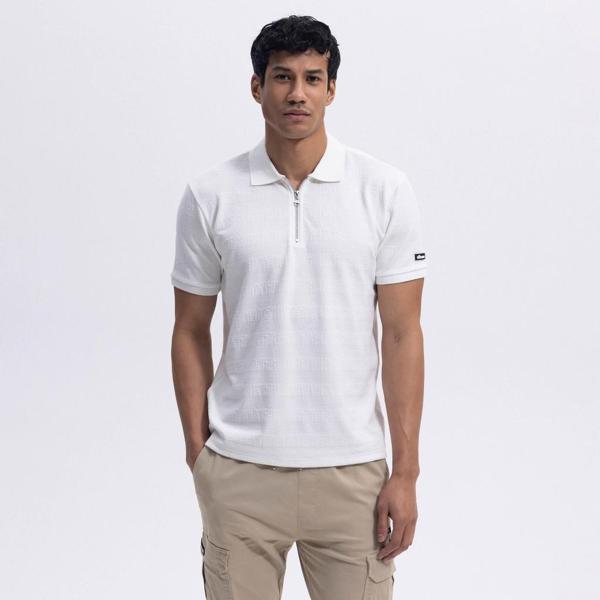Ellesse Erkek Kırık Beyaz Fermuarlı Polo Yaka Tişört EM493 - Image 1