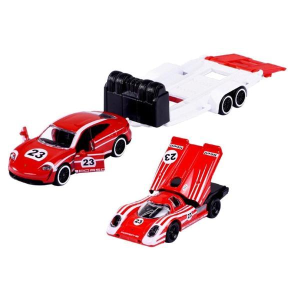 Majorette Porsche Motorsport Race Trailer Porsche Taycan Turbo S + 917 - Image 1