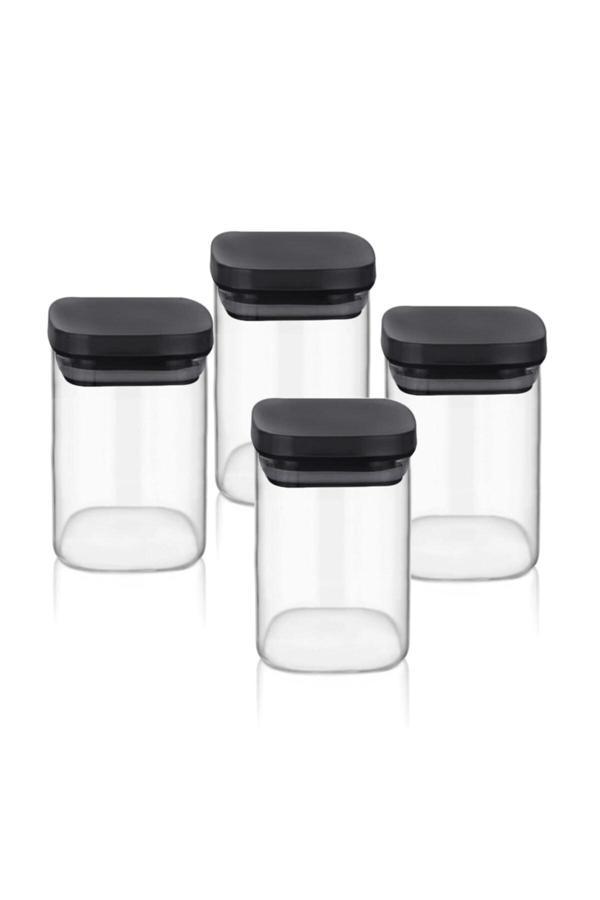 Thn cam kavanoz - cam erzak saklama kavanoz 4 lü set 200 ml.borosilikat cam - Image 1