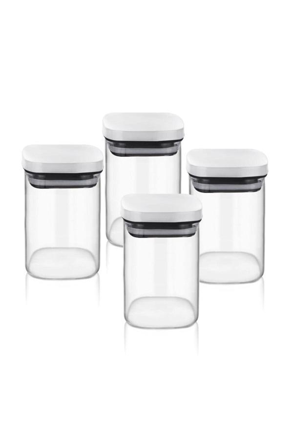 Thn cam kavanoz - cam erzak saklama kavanoz 4 lü set 250 ml.borosilikat cam - Image 1