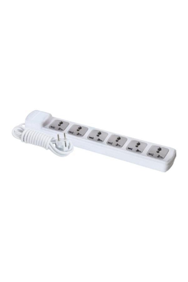 F305A 6'lı Universal Grup Priz 2 Metre Kompakt ve Çoklu Priz Seçeneği - Image 1