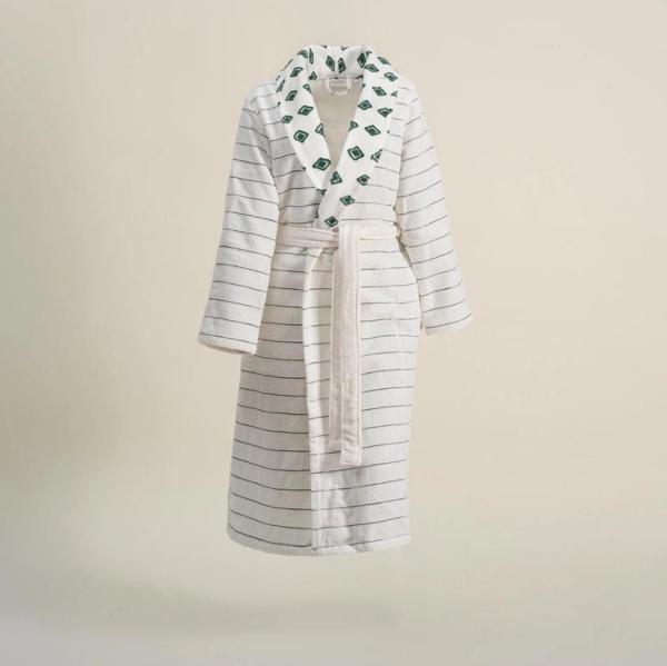 Ecocotton İmre Kadın Bornoz %100 Organik Pamuk Jakarlı Yeşil S - Image 1