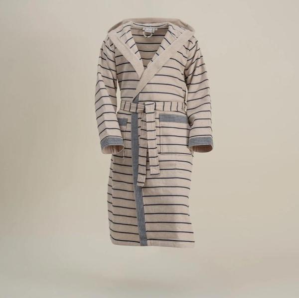 Ecocotton Arden Erkek Bornoz %100 Organik Pamuk Kenevir Karışımlı Bornoz Lacivert XXL - Image 1