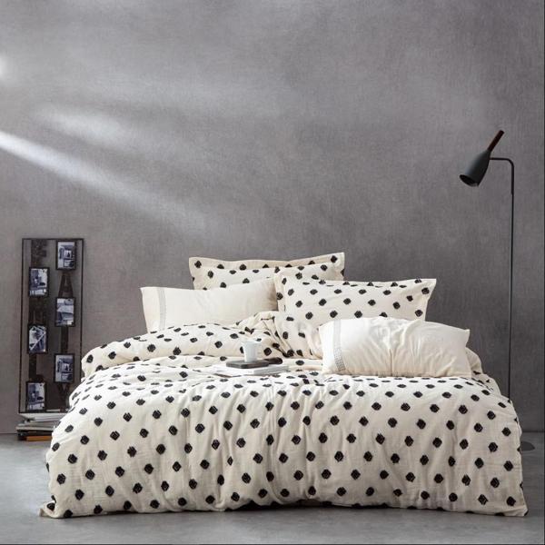 Ecocotton İmre Nevresim Takımı %100 Organik Pamuk Müslin Siyah KZ - Image 1