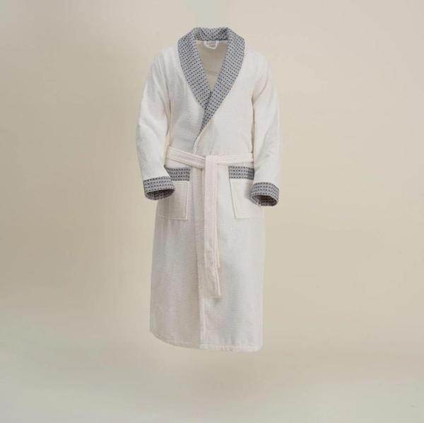 Ecocotton İzgi Erkek Bornoz %100 Organik Pamuk Jakarlı Siyah XXL - Image 1