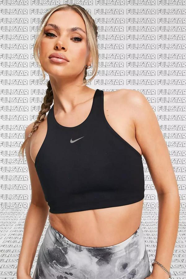 Nike Yoga Dri Fit Swoosh Bra Black Yumuşak Spor Sütyeni Siyah - Image 1