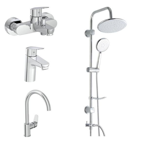 Artema Flow Round Banyo + Lavabo + Eviye Bataryası + Duxxa Bolero Duş Seti - Image 1