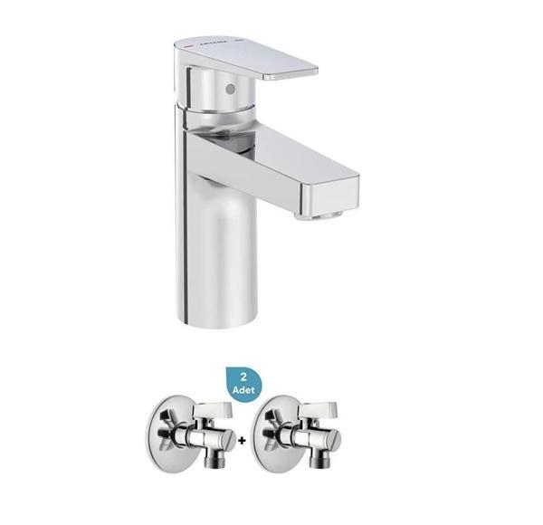 Artema Flow Square Lavabo Bataryası + 2'li Ara Musluk - Image 1