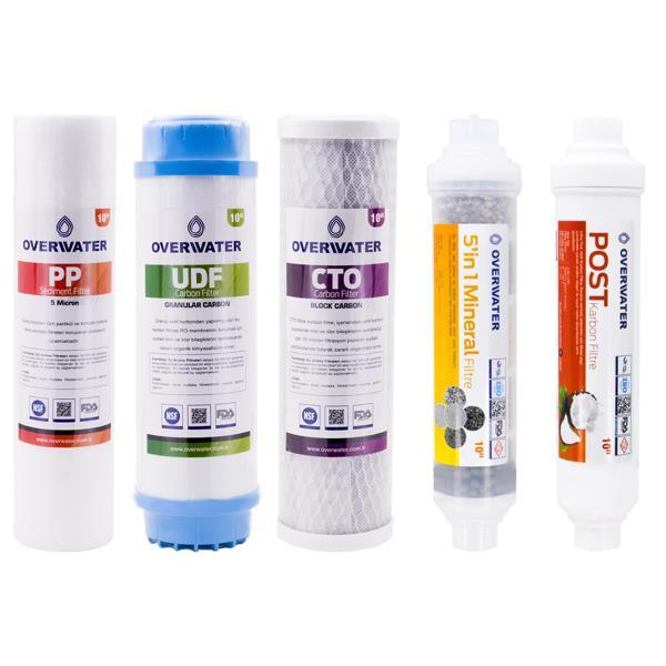 OverWater Açık Kasa Su Arıtma Cihazı 5 ’li Filtresi Seti Aşamalı ( Membransız Set ) FKN50M - Image 1