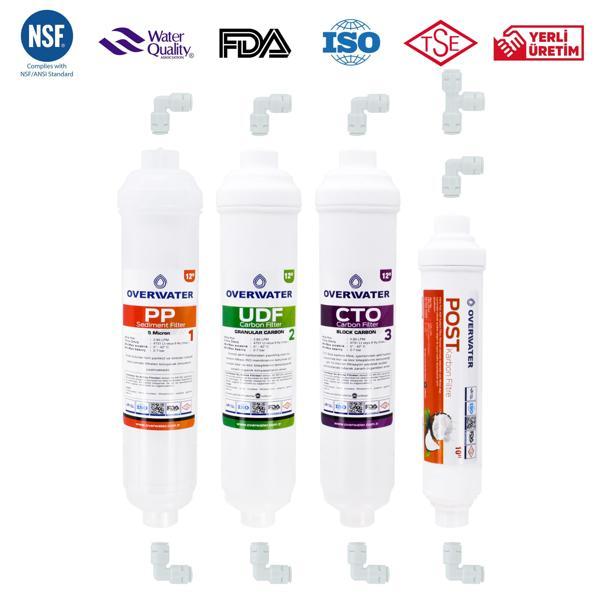OverWater Kapalı Kasa Su Arıtma Cihazı 4 lü Inline Filtresi Seti Aşamalı ( Membransız Set ) FIN4 - Image 1