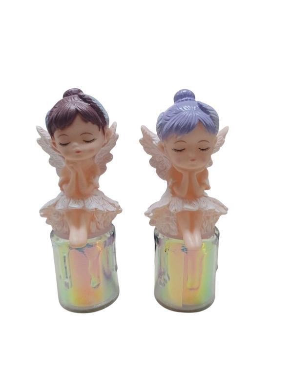 LED Mum Kanatlı Melek Tip Pilli  Dekoratif Yapay Mum Işıldak 1CİFT   - Image 1