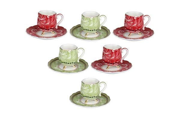 Lucky Art Lancelot Bone 6lı Ayaklı Kahve Fincanı Seti - Image 1