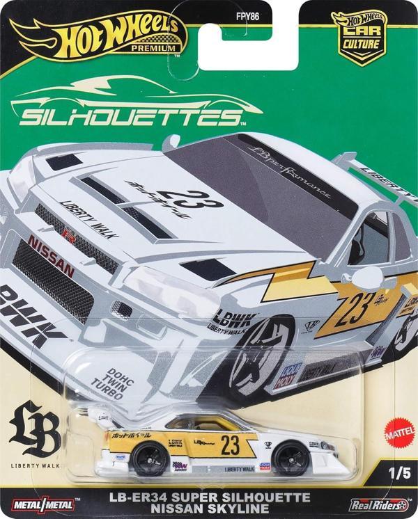 Hot Wheels Premium LB-ER34 Super Silhouette Nissan Skyline Liberty Walk 1:64 Model Araba - Image 1