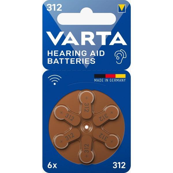 Varta 312 İşitme Cihazı Pili – 1.45V Çinko Hava – Cıvasız – Orijinal Almanya Üretimi - Image 1