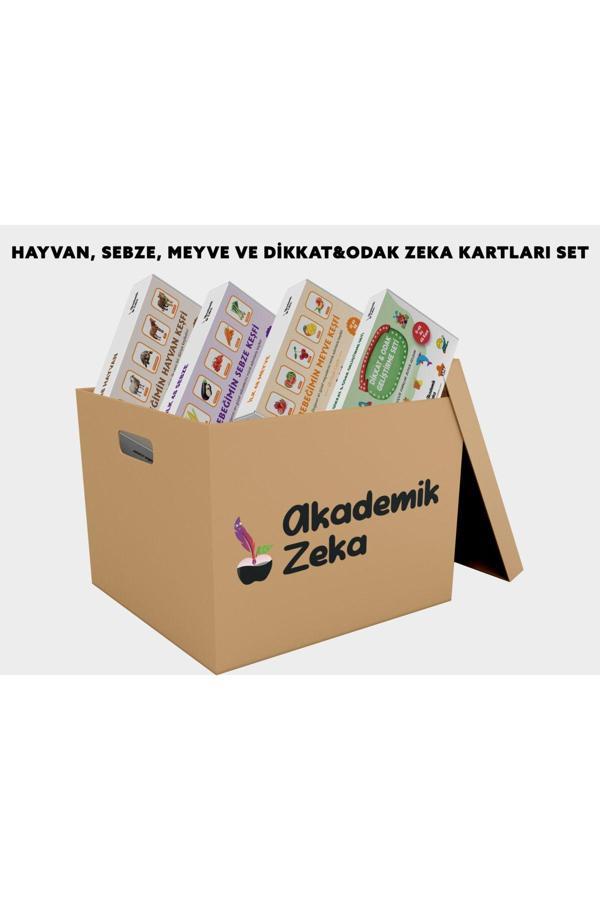 Akademik Zeka Sebze,Meyve,Hayvan Ve Dikkat&Odak Geliştirme Zeka Kartları - Akademik Zeka - Image 1