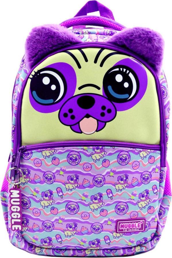 Muggle 3 Bölmeli Dog Mor Okul Sırt Çantası (MU-6962) - Image 1