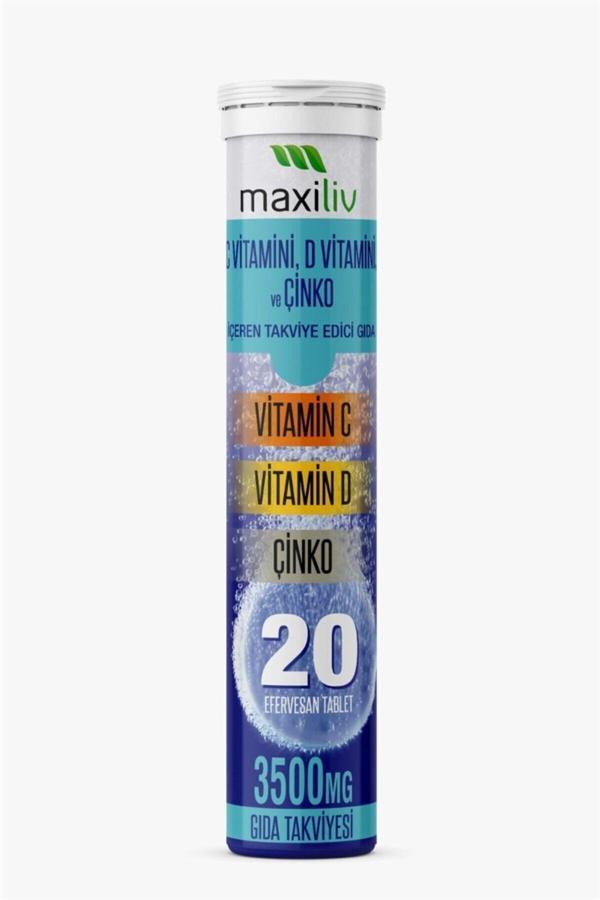 Maxiliv C Vitamini, D Vitamini Ve Çinko Içeren Efervesan Tablet - Image 1