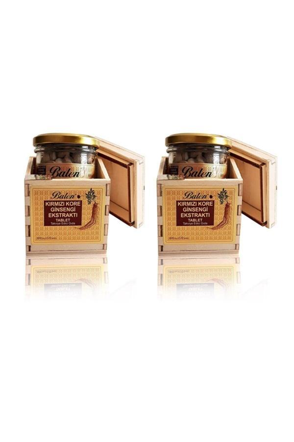 Balen 2 Kutu Tahta Kutu Ginseng Kırmızı Kore Ginsenk Ginsek 600 Mg X 120 Tablet - Image 1