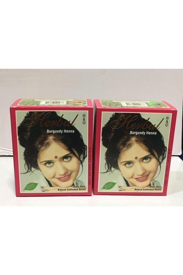 Herbul Burgundy Henna Kızıl Hint Kınası 6'Lı 1 Kutu 2 Adet - Image 1